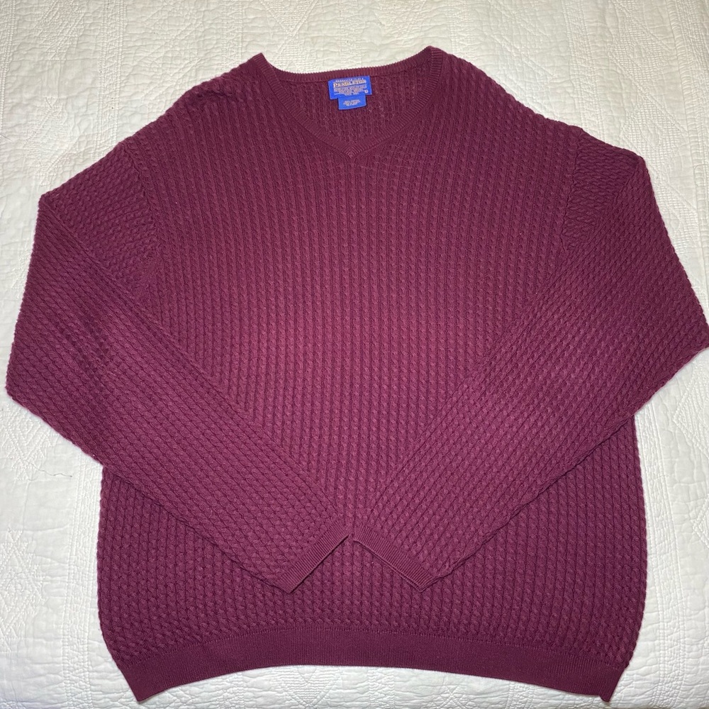 VINTAGE Pendleton Sweater Cable Knit Long Sleeve Crew Neck Pullover Men’s Large